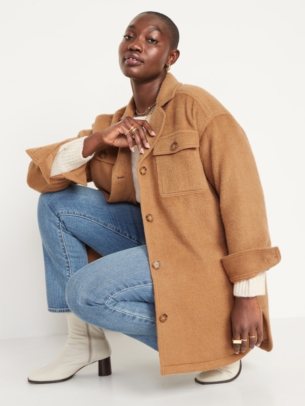 Old Navy 3XL Camel Soft-Brushed Shacket